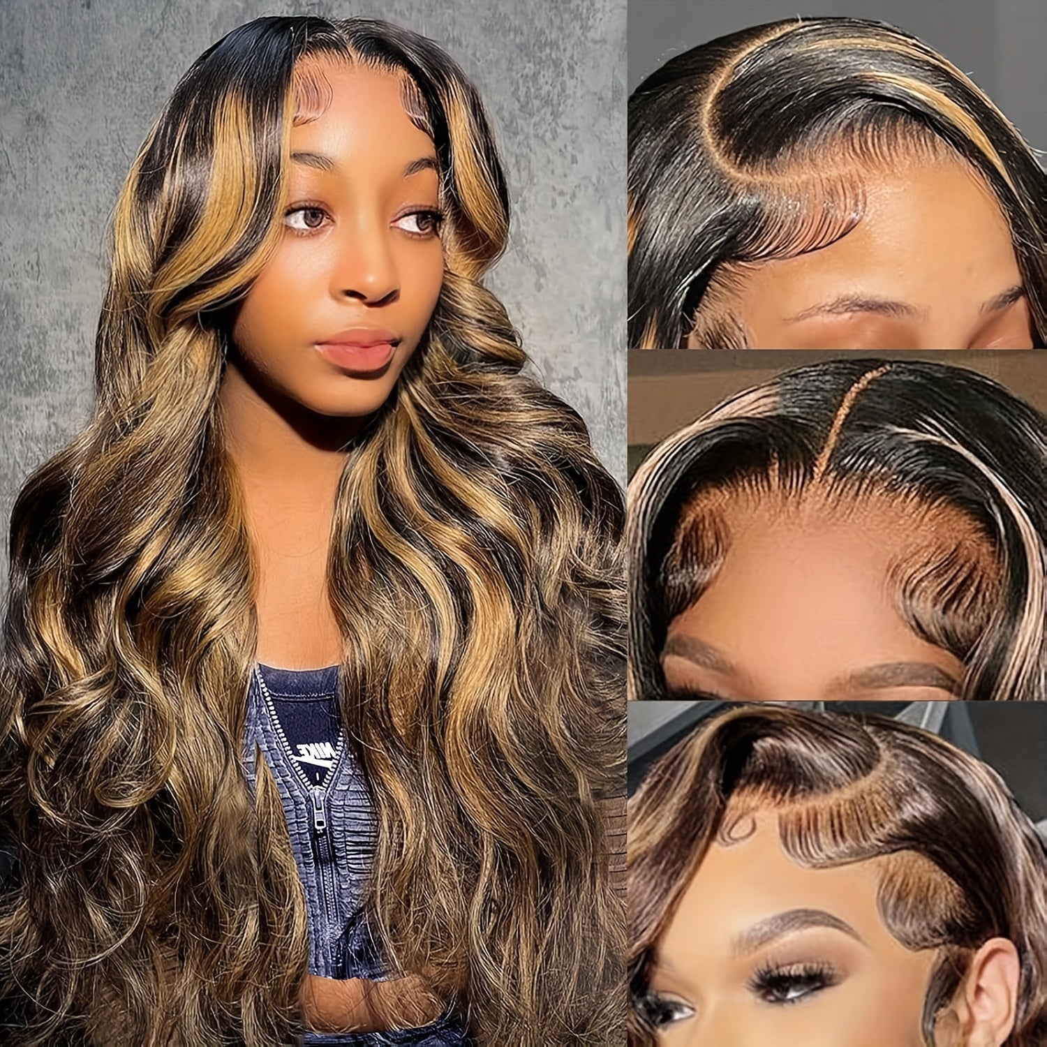 Hot Selling New Styles 13x6 Lace Front Wig Human Hair 1B/27 13x6 HD Body Wave Lace Front Wig For Women Pre-plucked With Baby Hair 180% Density Wig Reusable For Daily Life, Party, Dating, Cosplay 20-34 Inch